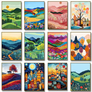 1000PCS Jigsaw Puzzle Vibrant Mountain Forest And Flower Hill Landscape Art For Adults Stress Relief Relaxing Brain Teaser Gift