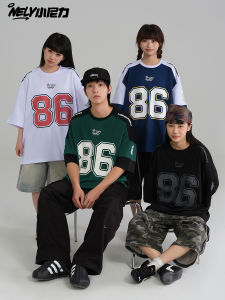 เสื้อยืดตาข่ายแห้งเร็ว NELY สำหรับผู้ชายและผู้หญิง ทรงหลวม แขนสั้น ทรงโอเวอร์ไซส์ สไตล์ฮิปฮอป ฤดูร้อน 2025