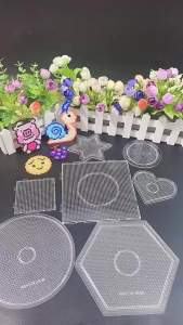 2.6mm Hama Beads Pegboard Mini Template Board Pixel Arts Tool Circular Square Educational DIY Figure Material Board DIY Stencils