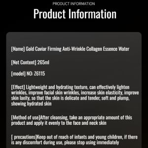 Moisturizing Caviar Serum Water Firming Serum Water Collagen Wrinkles Removal Anti Aging Reduces Fine Lines