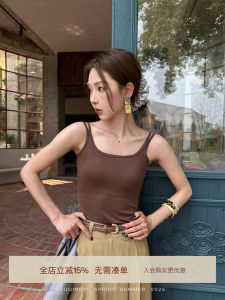 เสื้อกั๊กไหมคอตตอนเนื้อเดียวหรูหราสำหรับผู้หญิง ทรงเข้ารูป แขนกุด ผ้าฝ้ายผสม ฤดูร้อน 2025 เสื้อผ้าทำงาน ลำลอง