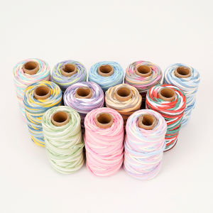 3mm Soft Multicolor Cotton Rope 30M per Roll Core-Spun Piece-Dyed DIY Macrame Cord for Bracelets Handcraft Braiding