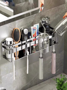 GAOERJIA | Giá Đỡ Đồ Chải Răng Treo Tường Chống Bụi Có Lỗ & Không Cần Khoan