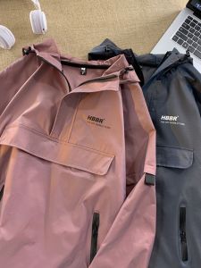 American High Street Parka Outdoor Jacket Coat Womens Loose Plus Size Ladies Plus Size 100.00kg Couple Hoodie Polo Collar Jacket