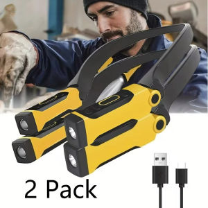 2 Pack Rechargeable LED Neck Reading Light Two Brightness Levels For Reading Knitting Camping & Repairing Led Work Light