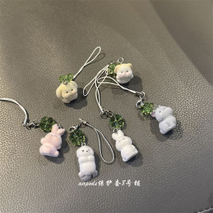 สร้อยคอโทรศัพท์ลายสัตว์การ์ตูนสุดน่ารักพร้อมปลอกหูฟัง Airpods ลายสิ่งมีชีวิตที่โชคดี ของตกแต่งโทรศัพท์มือถือสำหรับเด็กผู้หญิง