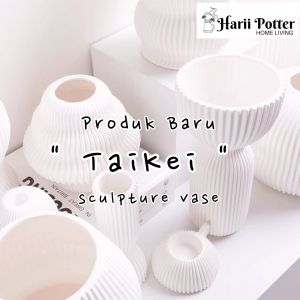 Aesthetic Nordic Ceramic Vase Pasu Bunga Hiasan Seramik Ruang Tamu Ceramic Decorative Vase White Flower Vase Decoration