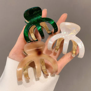 Ins Style Metal Alloy Fashion Ponytail Hair Claw Clip Leopard Print Hairpins for Women Girl