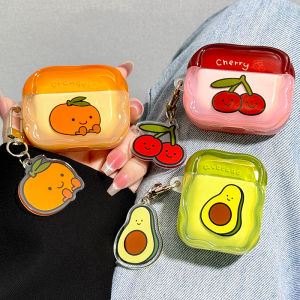 Cute Fruit Pattern Silicone Protective Case for AirPods pro 2 3 4 Soft Shell Earphone Cover Transparent Design Apple Accessories