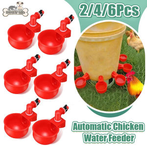 2/4/6Pcs Automatic Chicken Water Cup Bowl Poultry Waterer Drinking Water Feeder for Chicks Duck Goose