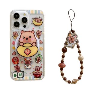 เคสโทรศัพท์มือถือแบบครอบเต็มพร้อมขาตั้งแม่เหล็กน่ารักและสร้างสรรค์สำหรับ iPhone 17 pro รุ่นใหม่ 15 สร้างสรรค์ 14 pro สำหรับผู้หญิง 13 ยอดนิยม 15 pro Max ป้องกันการตกหล่น