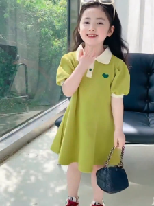 [🚚จัดส่งจากกรุงเทพฯ] ชุดเดรสเด็กหญิงอายุ 3-12 ปีชุดกระโปรงเด็กผู้หญิงน่ารักสดใสสบายผ้าฝ้ายระบายอากาศ