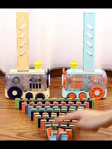 Đồ Chơi Tàu Hỏa Domino Xếp Hình Tự Động Có Đèn Và Nhạc Thú Vị Đồ Chơi Phát Triển Trí Tuệ Kích Thích Tư Duy Cho Bé