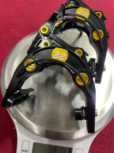 [Genuine] eeBrakes JPS Limited Edition Brompton Caliper Front Rear Titanium Ultra Light Black Gold - 179g