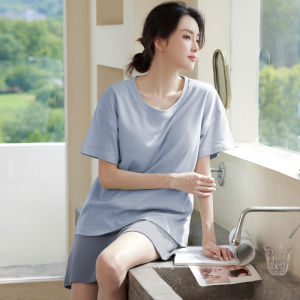 MiiOW | Bộ đồ ngủ mùa hè MiiOW dành cho nữ tay ngắn quần ngắn thoáng khí mát mẻ có đệm ngực phong cách mới 2025 Bộ đồ mặc nhà thoải mái