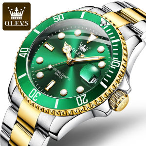 OLEVS 5885 Quartz Business Men Watch Gift Stainless Steel Watchband Round-dial Wristwatch Calendar Luminous
