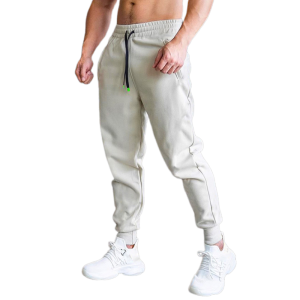 Spring Autumn New Style Solid Color Cuffed Mens Casual Slim Fit Pants Running Training Fitness Long Trousers Basketball Pants