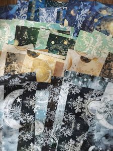 Large Size Universe Mystery Notebook Background Paper Retro Cartoon Backpack DIY Packing Material Gu Mei Decorative Blue Base