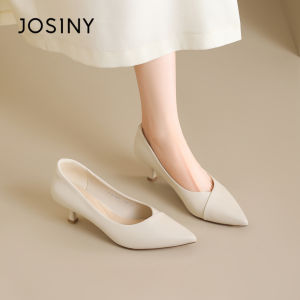 Josiny | Pointed Toe Easy Slip-On Comfort Mid Heel Office Pumps