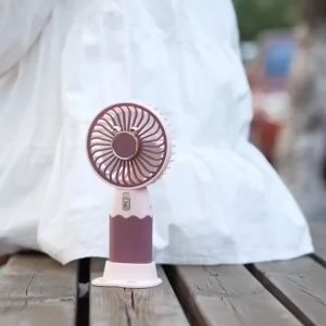Kipas Mini Portabel USB Kipas Mini Pendingin Angin Kuat Kipas Genggam Mini Dapat Diisi Ulang dengan Dudukan Ponsel