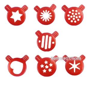 7 ชิ้น เครื่องทำไอศกรีม เส้นผ่านศูนย์กลางภายใน 28 มม. / เส้นผ่านศูนย์กลางภายนอก 33 มม. เครื่องทำโคน ปากดอกไม้ หัวมหัศจรรย์ หมวก