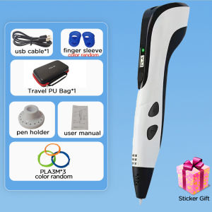 2025 Children 3D Printing Pen with LED Screen 100M PLA Power Adapter Travel Box Christmas Birthday Gift 3D Pen Set For Kids.