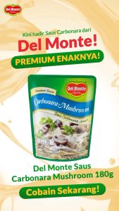 Bumbu Saus Masak Delmonte: Rasa Carbonara Mushroom & Cheese 180 Gr & Korean BBQ 250 Gr
