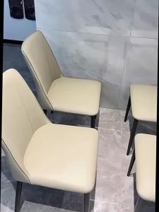 Italian Minimalist Genuine Leather Dining Chair