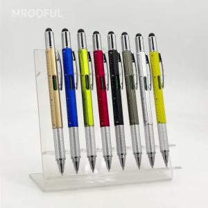 3Pcs 6 In1 Multifunction Ballpoint Pen with Handheld Tool Measure Technical Ruler Screwdriver Touch Screen Stylus Spirit Level