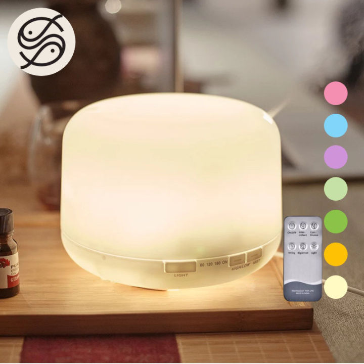 500ML 7LED Humidifier With Essential Oil Ultrasonic Aromatherapy Diffuser AIr Purify Cool Mist