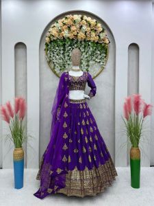 [PRE-ORDER] Semistitched Faux Georgette Lengha ( Delivery 10 Days )