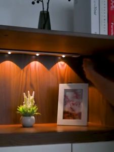 Vimite 3 Color đèn tủ quần áo đèn ngủ cảm biến Motion Sensor Cabinet Light Dimmable Cats Eye Lamp USB Rechargeable Kitchen Lamp for Home đèn bay phòng đèn phòng ngủ