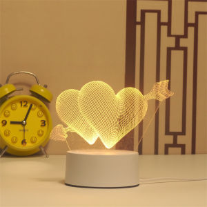 Wedding Birthday Gift Love 3D Acrylic Neon Sign USB Led Lamp Childrens Night Lights Table Lamp Valentines Day Bedside Lamp
