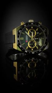 Đồng Hồ Thể Thao Nam CURREN Chronograph Kim Dạ Quang Lịch Tự Động Dây Đeo Silicon Đen Máy Quartz Nhẹ 82g Dành Cho Người Sống Năng Động