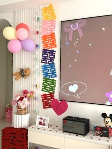 Wedding Decorations Rainbow Happiness Characters Stickers Dopaamine Long Strip Wedding Room Decoration Set Paper Cutouts
