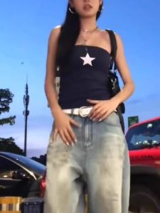 chaqi | Áo ba lỗ không tay thêu phong cách Mỹ cổ điển dành cho nữ mùa xuân hè thu mặc trong và ngoài