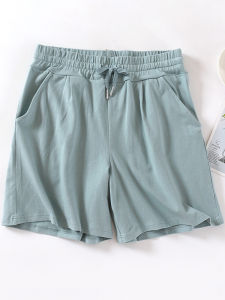 Pure Cotton Casual Pants Women Summer Thin Yoga Sports Shorts Loose Ladies Summer Three-Quarter Length Cotton Yoga Pants