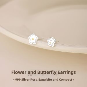 Lnieer | Ear Piercing Care Sleep-friendly High-end Sterling Silver 999 Earrings