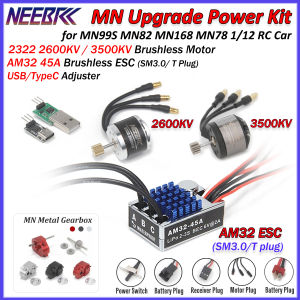 NEEBRC 2322 2600KV 3500KV Brushless Motor AM32 45A ESC Metal Gearbox for MN99S MN82 MN168 MN78 1/12 MN RC Car Crawler Upgrade