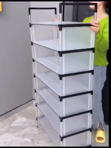 TUSSAH 4/5/6 Layers Shoe Rack Organizer With Cover Stainless Steel Dustrproof Shoe Storage Rack Box