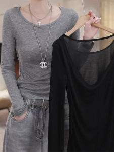Shalldoer | Backless Mesh Patchwork Long Sleeve T-Shirt