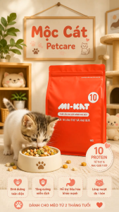 <TẶNG HẠT MI-KAT TOTAL 40GR & SOUP THƯỞNG> Hạt cho mèo MI-KAT 10 – Thức ăn cao cấp dành cho mèo | Mix 10 loại thịt & rau củ dinh dưỡng