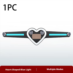SEAMETAL | SEAMETAL Car Vibration Alert Light Solar Rechargeable Heart Shaped LED Window Decoration Warning Lamp Side Rear Window Lamps