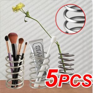 ที่วางแปรงสีฟันสแตนเลส อุปกรณ์ห้องน้ำโลหะ สำหรับวางยาสีฟัน แปรงแต่งหน้า ชั้นวางของตกแต่งบ้าน