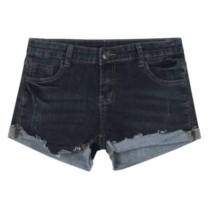 กางเกงยีนส์ขาตรงทรงสลิมฟิตสำหรับผู้หญิง กางเกงขาสั้นผู้หญิง ดีไซน์ซักแล้ว ดีไซน์สไตล์อเมริกัน ดีไซน์เซ็กซี่สำหรับฤดูร้อน