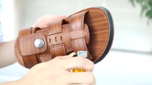 Sandal da bò đế kếp chiều cao 35p khâu may chân quai siêu chắc kiểu dáng hiện đại A01