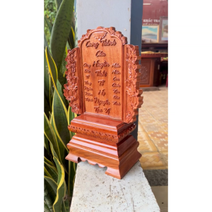 Bài vị Linh vị thờ Cửu Huyền Thất Tổ gỗ tự nhiên thờ gia tiên Chạm khắc theo yêu cầu Hương vị gỗ
