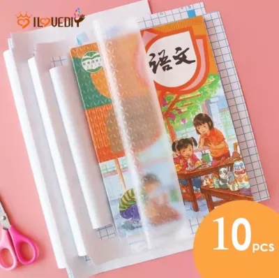 Sampul Buku Stiker PVC Film 10 Lembar - Pelindung Buku Tekstil