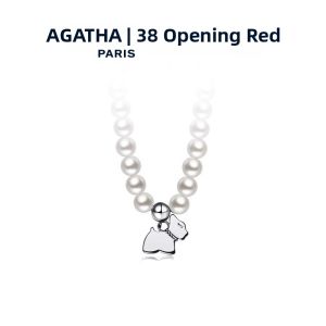AGATHA | Fake Pearl Dog Pendant Necklace Everyday