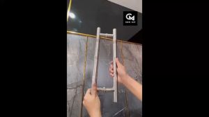 มือจับประตูสแตนเลส ทรงตัวH สีอลูมิเนียม มือจับประตูกระจก (ราคา/ชุด)